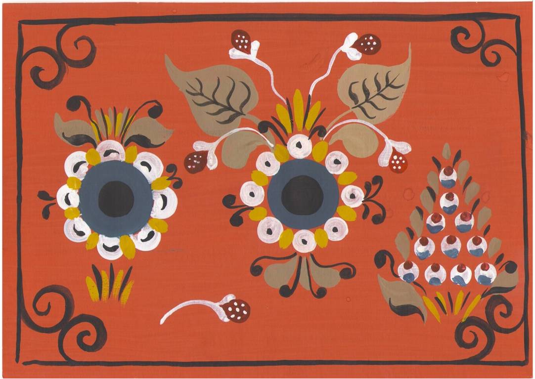 Реконструкция элементов одного из видов леденгской росписи. Фото авторов проекта